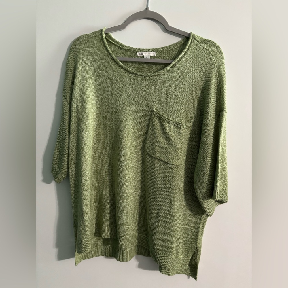 Cato Sage Green Short Sleeve Knit Top